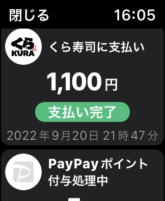 apple watch paypay 使用履歴